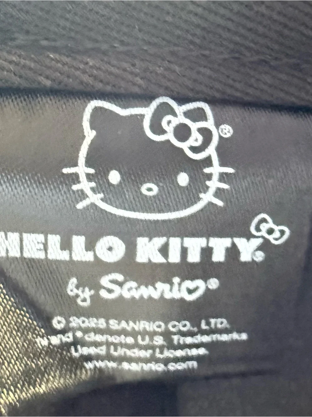 Hello Kitty Sanrio Black Denim wash embroidery Baseball Cap Hat*NWT
